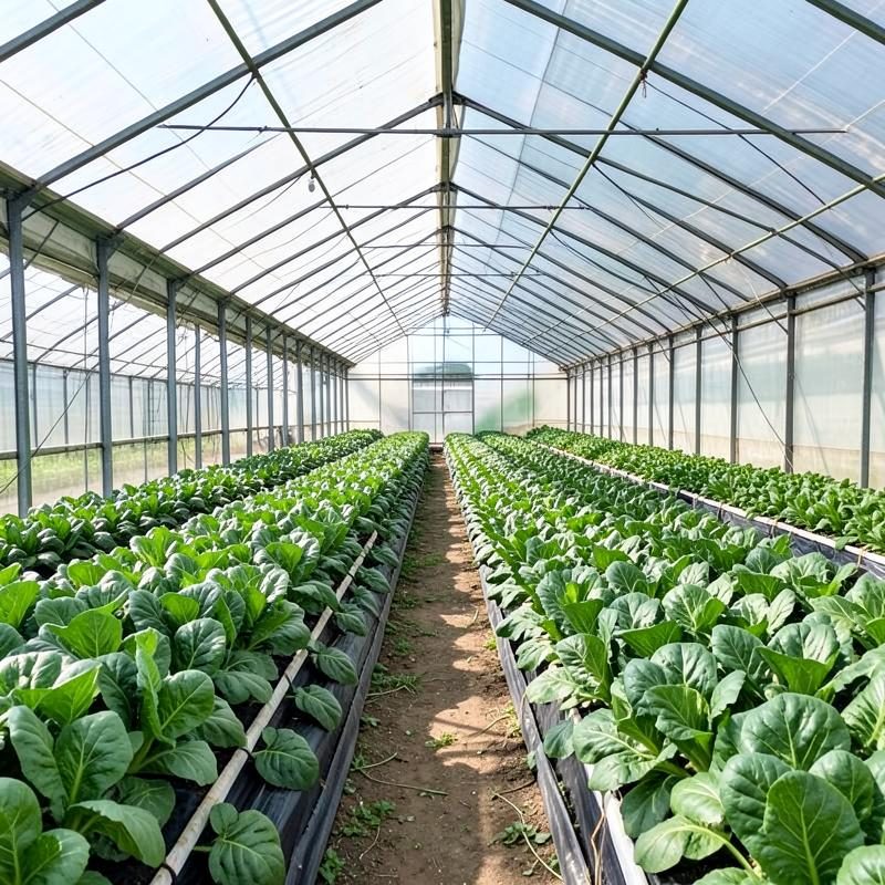 Coco peat growing medium in a commercial greenhouse